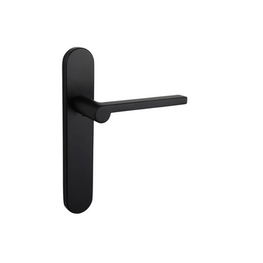 Caserta deurklink zwart met afgerond schild