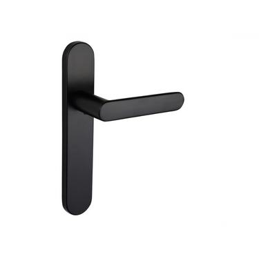 Novara deurklink zwart met afgerond schild