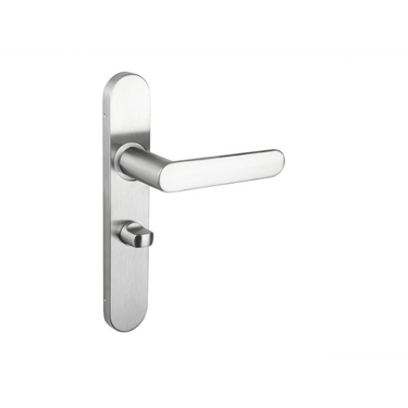 Novara deurklink RVS met afgerond schild WC63/8 badkamersluiting