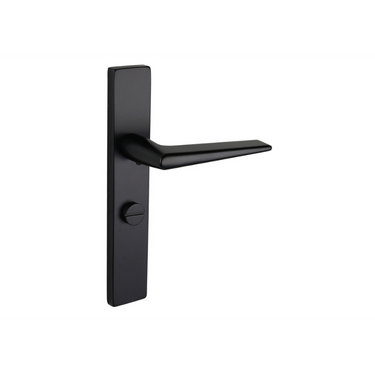 Modena deurklink zwart met rechthoekig schild WC63/8 badkamersluiting