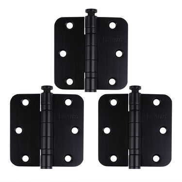 3 stuks Kogelscharnier afgerond Zwart 76x76x2,5 mm