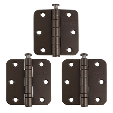 3 stuks Kogelscharnier afgerond Brons 76x76x2,5 mm