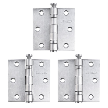 3 stuks Kogelscharnier recht RVS 76x76x2,5 mm