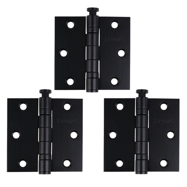 3 stuks Kogelscharnier recht Zwart 76x76x2,5 mm