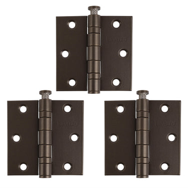 3 stuks Kogelscharnier recht Brons 76x76x2,5 mm