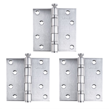 3 stuks Kogelscharnier recht RVS 89x89x2,5 mm