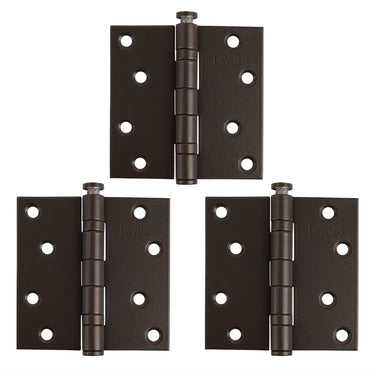 3 stuks Kogelscharnier recht Brons 89x89x2,5 mm