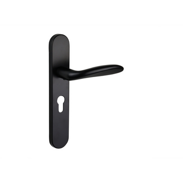 Benevento deurklink zwart met afgerond schild PC55