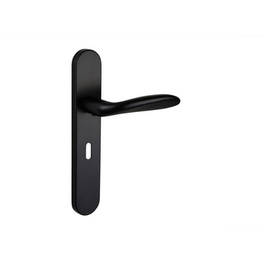 Benevento deurklink zwart met afgerond schild SL56