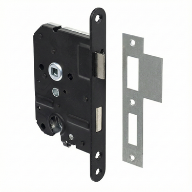 Cilinder dag en nachtslot PC55 met zwarte voorplaat