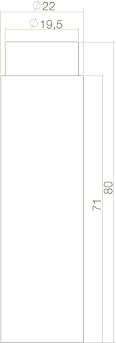 Deurstopper modern zwart 80 mm muurmontage