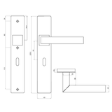 Tekening van deurklink Viterbo op schild SL56
