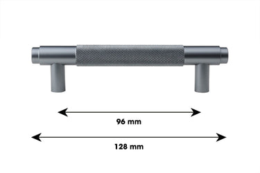 Handgreep Ribbel Antraciet 128 mm - Boorafstand 96 mm
