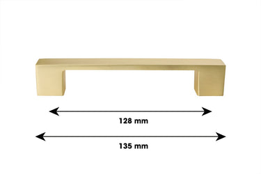 Handgreep Mat goud Kubus - Boorafstand 128 mm