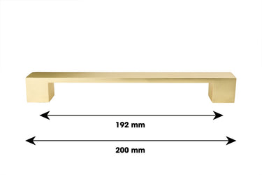 Handgreep Mat goud Kubus - Boorafstand 192 mm