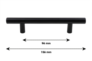 Staafgreep zwart - Boorafstand 96 mm