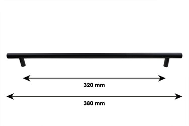 Staafgreep zwart - Boorafstand 320 mm