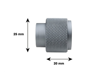 Kastknop Ribbel Antraciet 20x25 mm