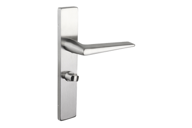Modena deurklink RVS met rechthoekig schild WC63/8 badkamersluiting