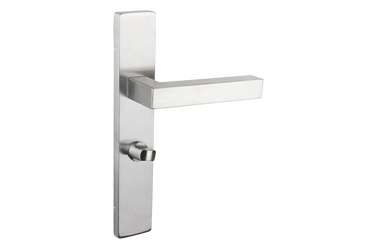 Viterbo deurklink RVS met rechthoekig schild WC63/8 badkamersluiting