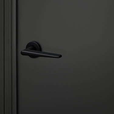 Modena deurklink zwart met rond rozet