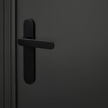 Novara deurklink zwart met afgerond schild