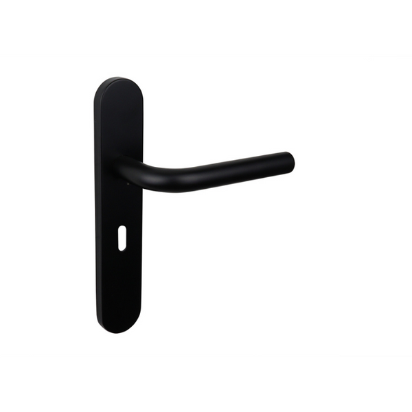Oristano deurklink zwart met afgerond schild SL56