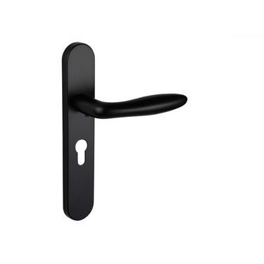 Pratona deurklink zwart met afgerond schild PC55