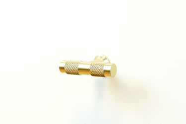 Kastknop T-model Ribbel Mat goud 50 mm
