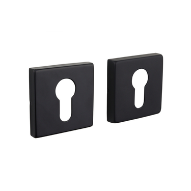 Cilinderrozetten zwart vierkant