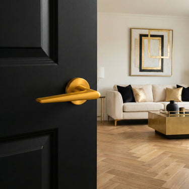 Modena deurklink Mat Goud met rond rozet